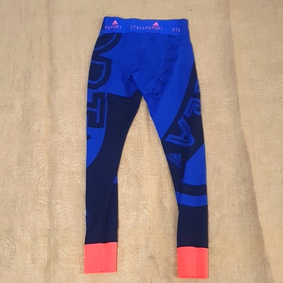 Adidas Stellarsport Size XS (approx 8) Blue Leggings - Picture 6 of 7